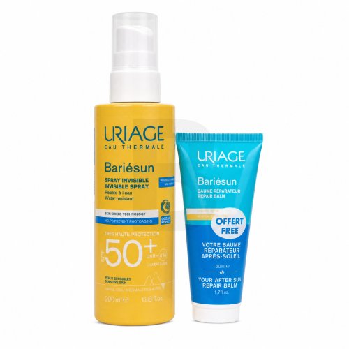 Uriage Bari&eacute;sun Invisible Spray SPF 50+ + After Sun Repair Balm 200 ml + Kūnui