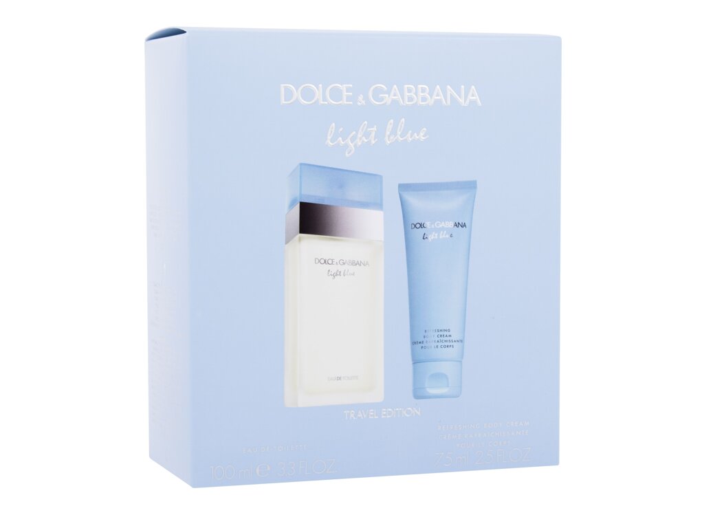 Dolce&Gabbana Light Blue 100ml Edt 100 ml + Body Cream 75 ml Kvepalai Moterims EDT Rinkinys (Pažeista pakuotė)