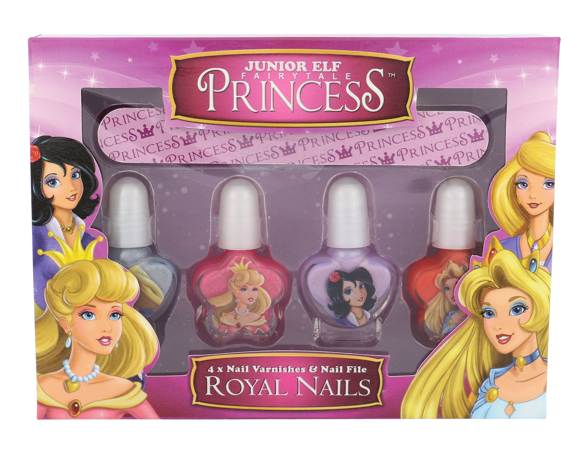 Disney Princess Princess 4ml nail polish 4 x 4 ml + nail file 1 pc nagų lakas Rinkinys