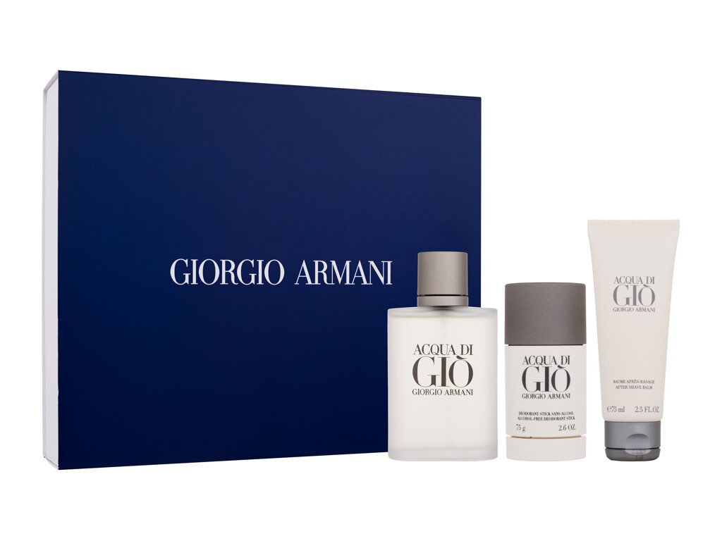 Giorgio Armani Acqua di Gio Pour Homme 100ml Edt 100 ml + Deodorant 75 g + Aftershave Balm 75 ml Kvepalai Vyrams EDT Rinkinys
