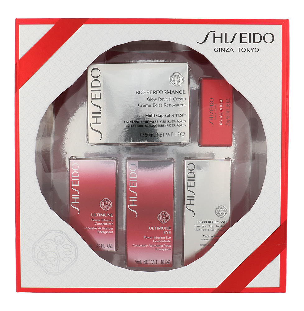 Shiseido Bio-Performance Glow Revival Cream 50ml BIO-PERFORMANCE Glow Revival Cream 50 ml + Ultimune Concentrate 10 ml + Ultimune Eye Concentrate 5 ml + Glow Revival Eye Tr. 5 ml + Rouge 2,5 g RD501 dieninis kremas Rinkinys