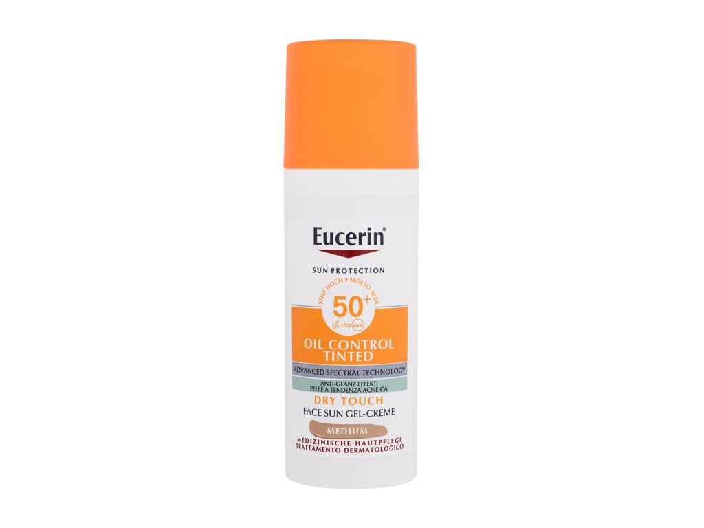 Eucerin Sun Oil Control Tinted Dry Touch Sun Gel-Cream 50ml veido apsauga (Pažeista pakuotė)