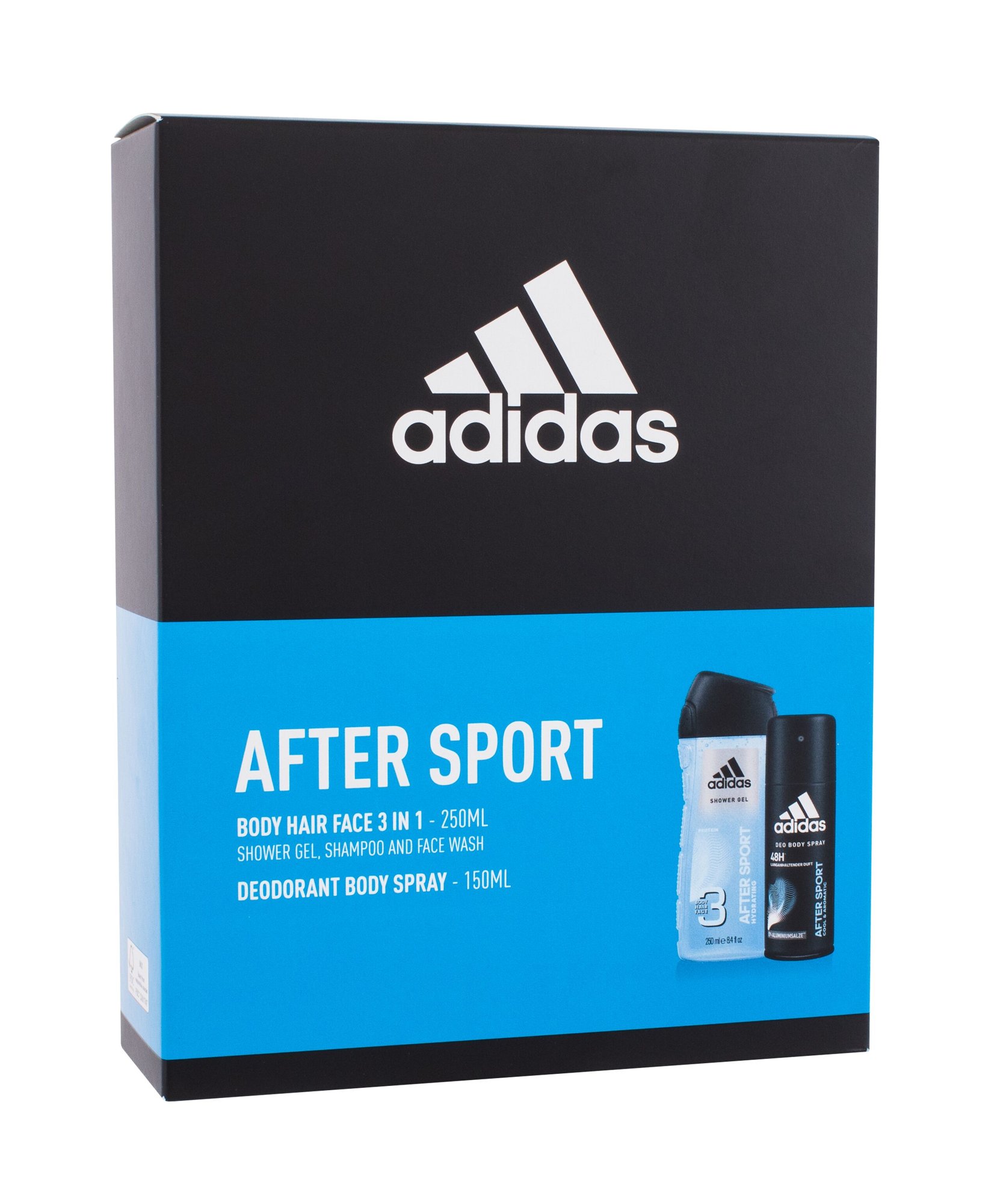 Adidas After Sport 150ml Deodorant 150 ml + Shower Gel 250 ml dezodorantas Rinkinys (Pažeista pakuotė)