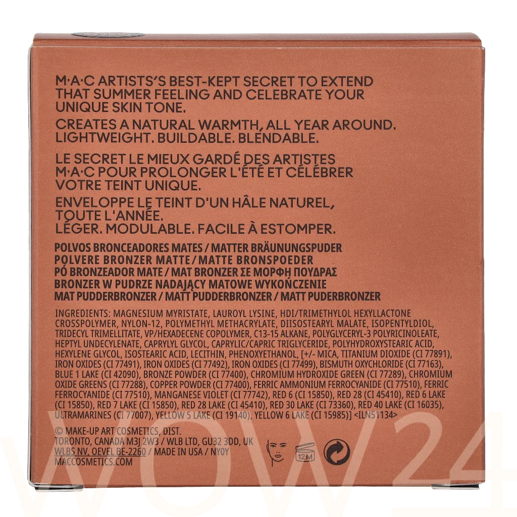 MAC MAC Skinfinish Sunstruck Matte Bronzer 8 g natūrali veido odos priežiūros priemonė