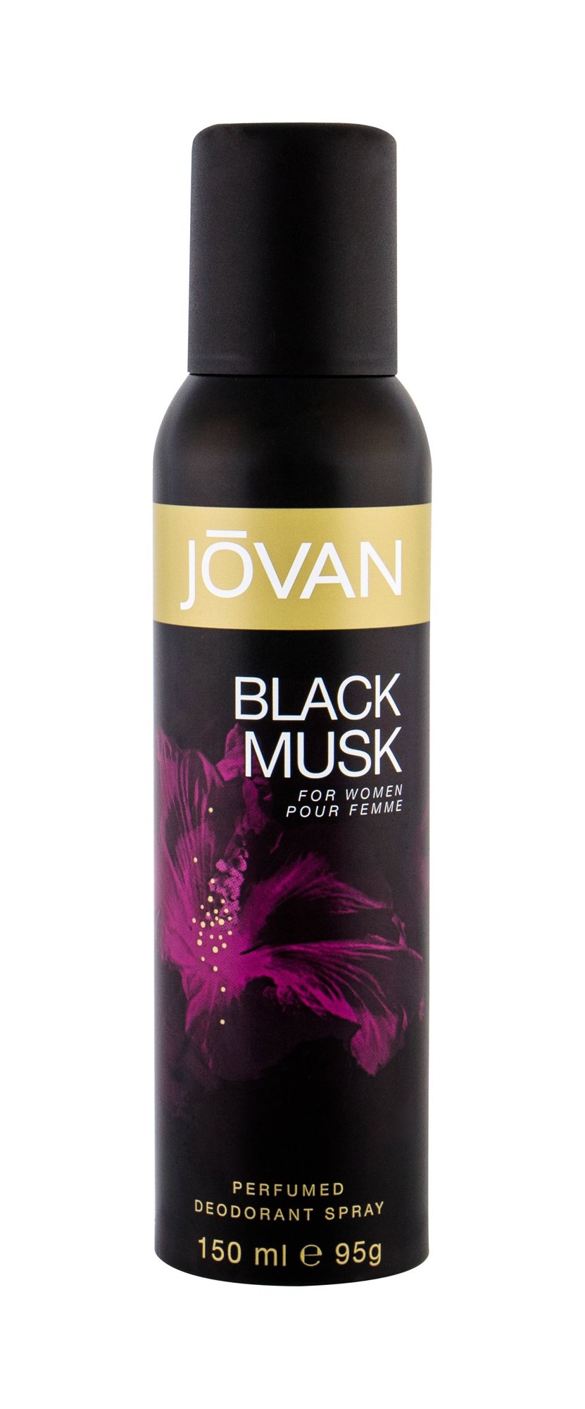 Jovan Musk Black 150ml dezodorantas (Pažeista pakuotė)
