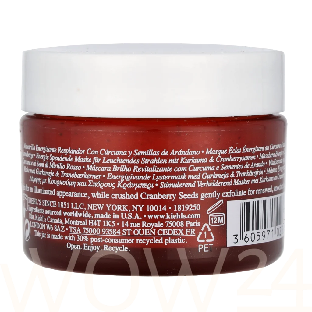 Kiehl's Kiehl's Turmeric & Cranberry Seed Energizing Radiance Masks 28 ml natūrali veido odos priežiūros priemonė