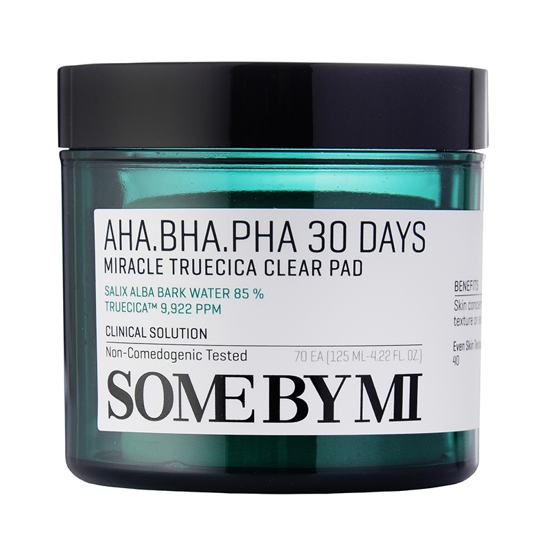 Some by mi SomeByMi AHA BHA PHA 30 Days Miracle Truecica Clear Pad, 70 pcs Valomieji veido padeliai Unisex