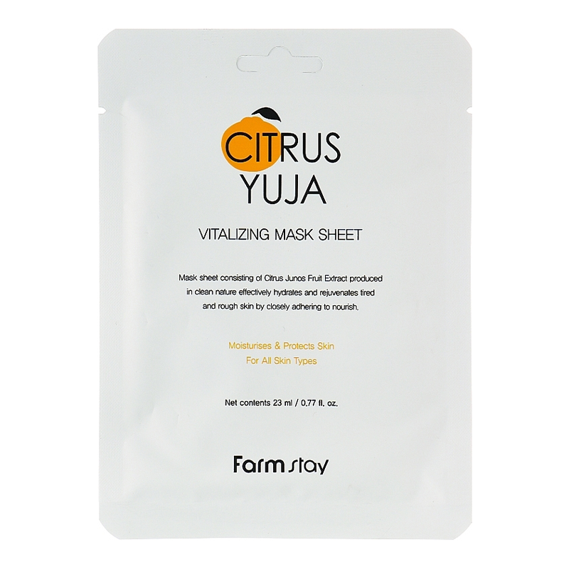 Farmstay Citrus Yuja Vitalizing Mask Sheet 1vnt Veido kaukė
