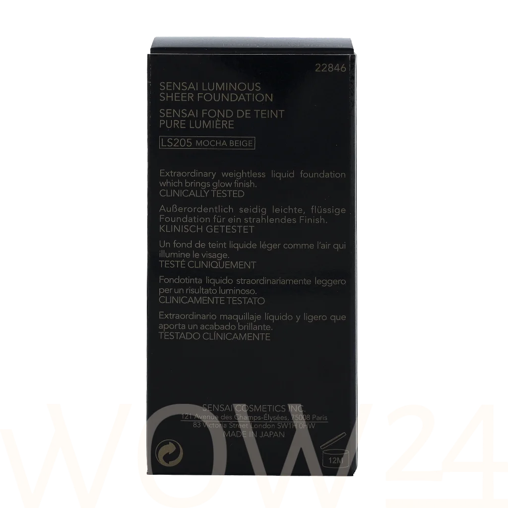 Sensai Sensai Luminous Sheer Foundation SPF15 30 ml natūrali veido odos priežiūros priemonė