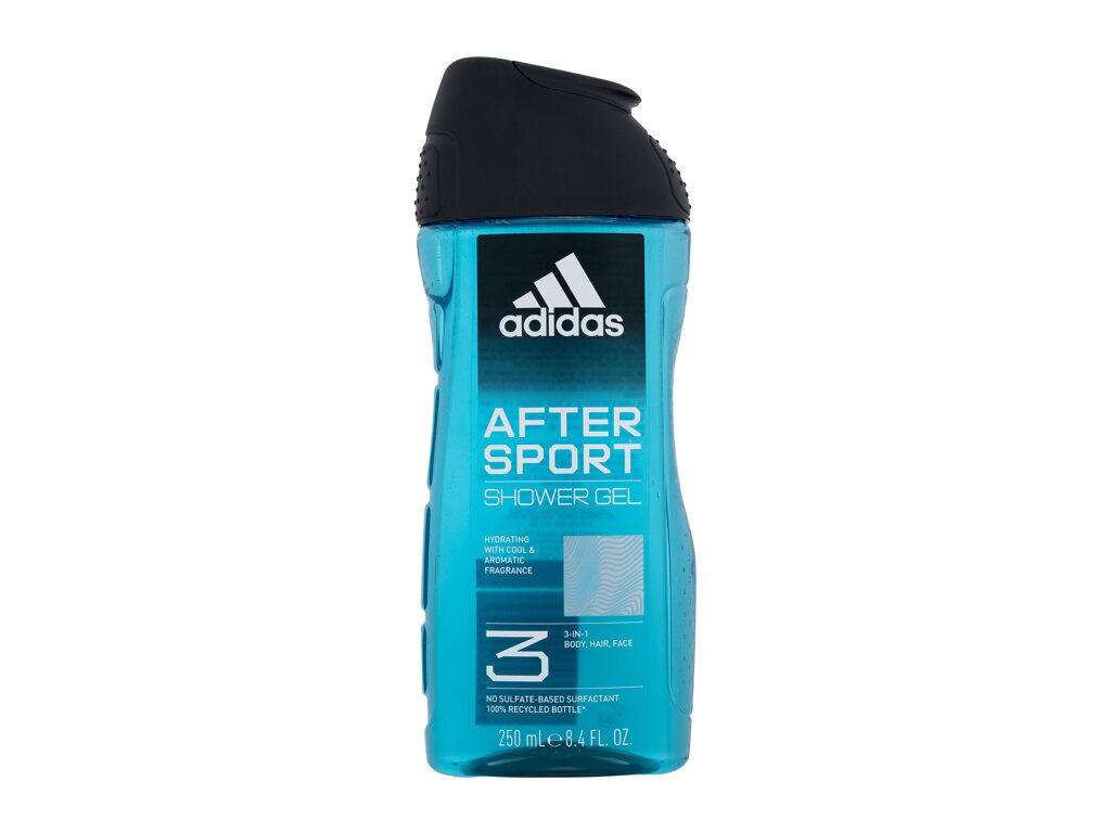 Adidas After Sport Shower Gel 3-In-1 Du&scaron;o gelis 250 ml Damaged box