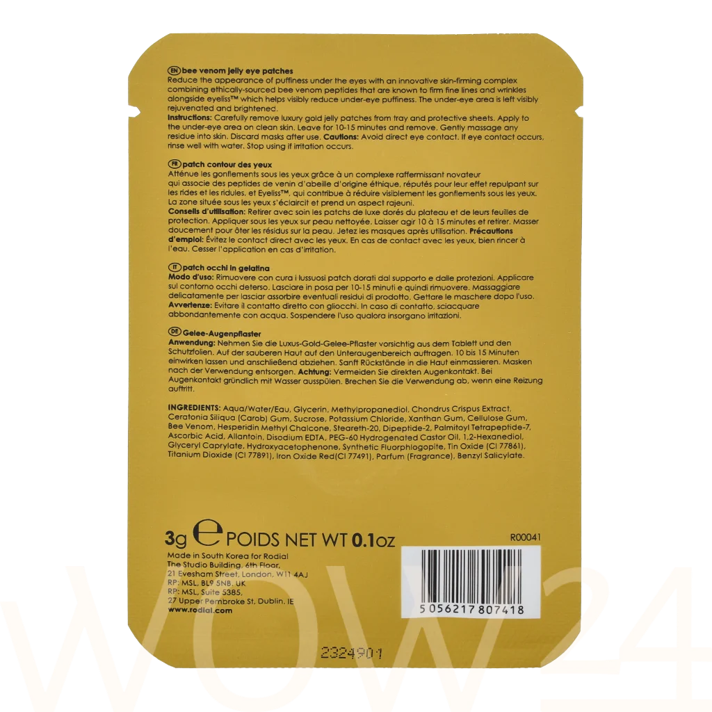 Rodial Rodial Bee Venom Jelly Eye Patches 3 g Moterims