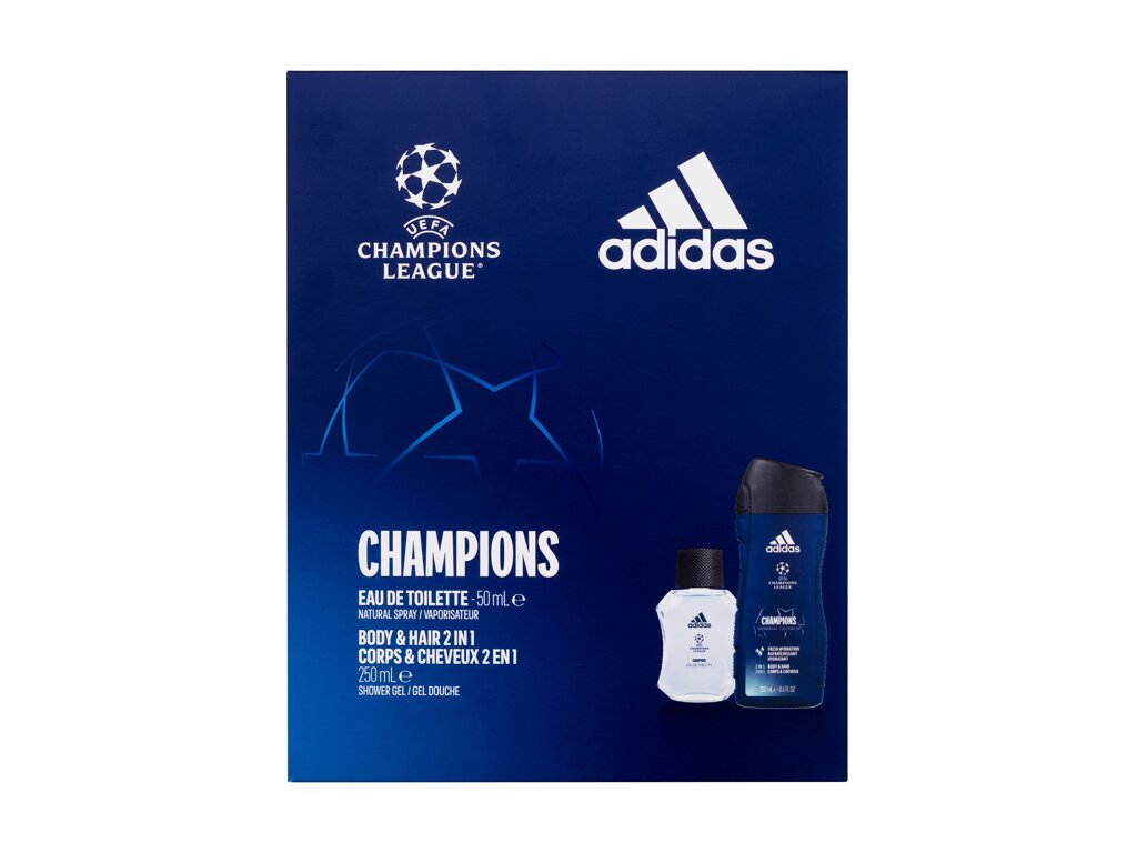Adidas UEFA Champions League Edition VIII 50ml Edt 50 ml + Shower Gel 250 ml Kvepalai Vyrams EDT Rinkinys (Pažeista pakuotė)