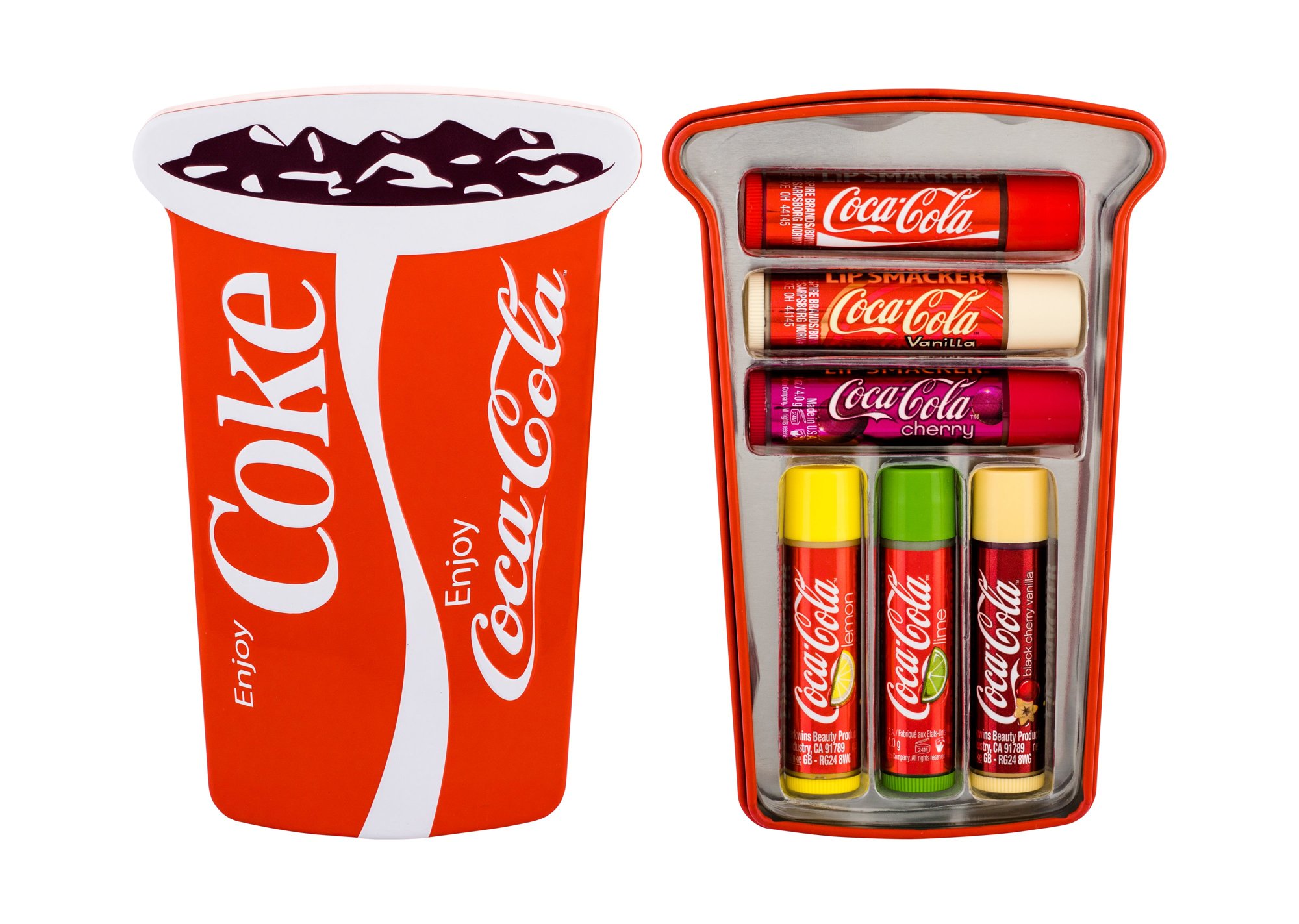 Lip Smacker Coca-Cola Lip Balm Kit 4g Lip Balm 6 x 4 g + Tin Box lūpų balzamas Rinkinys
