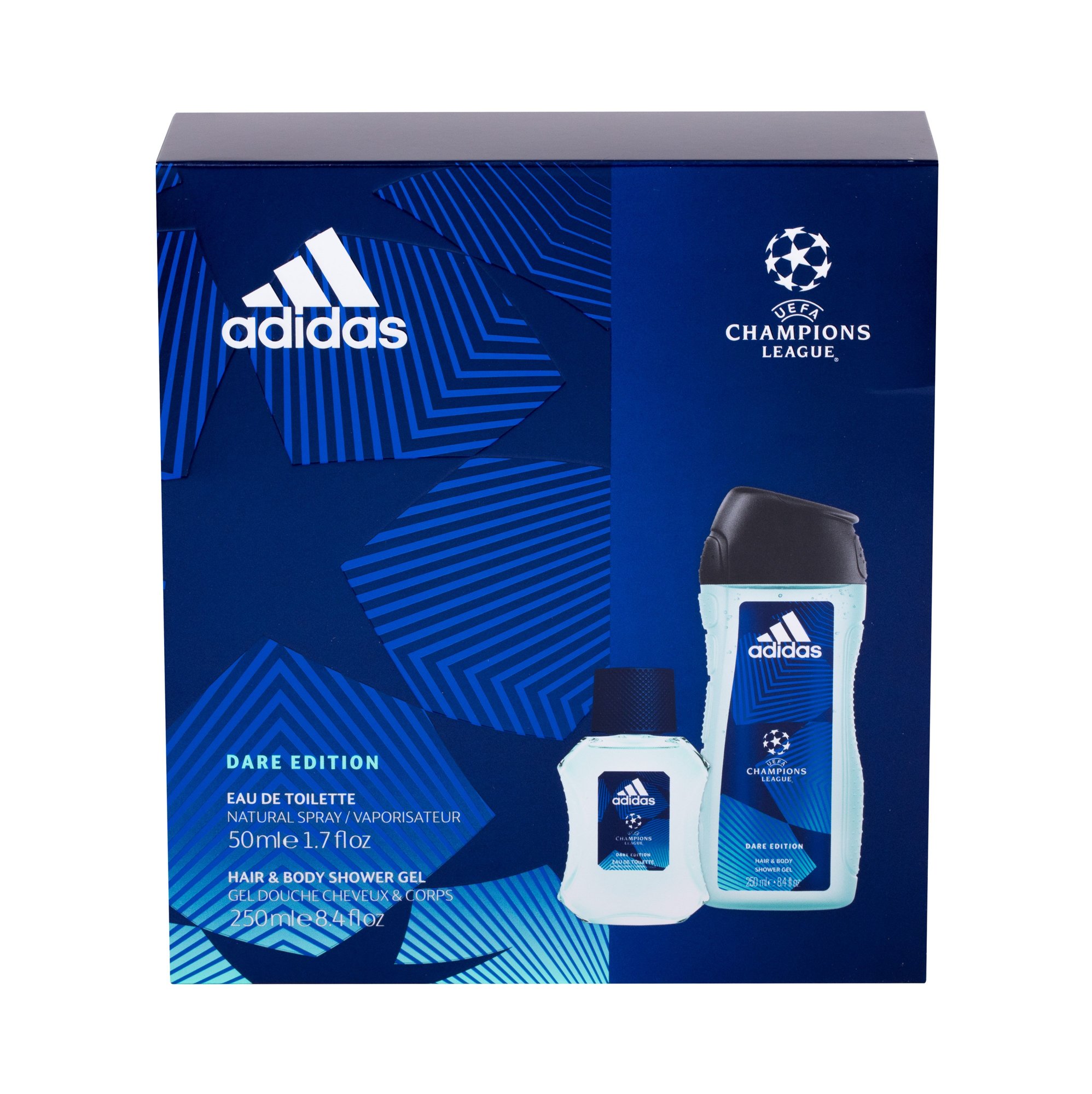 Adidas UEFA Champions League Dare Edition 50ml Edt 50 ml + Shower Gel 250 ml Kvepalai Vyrams EDT Rinkinys (Pažeista pakuotė)