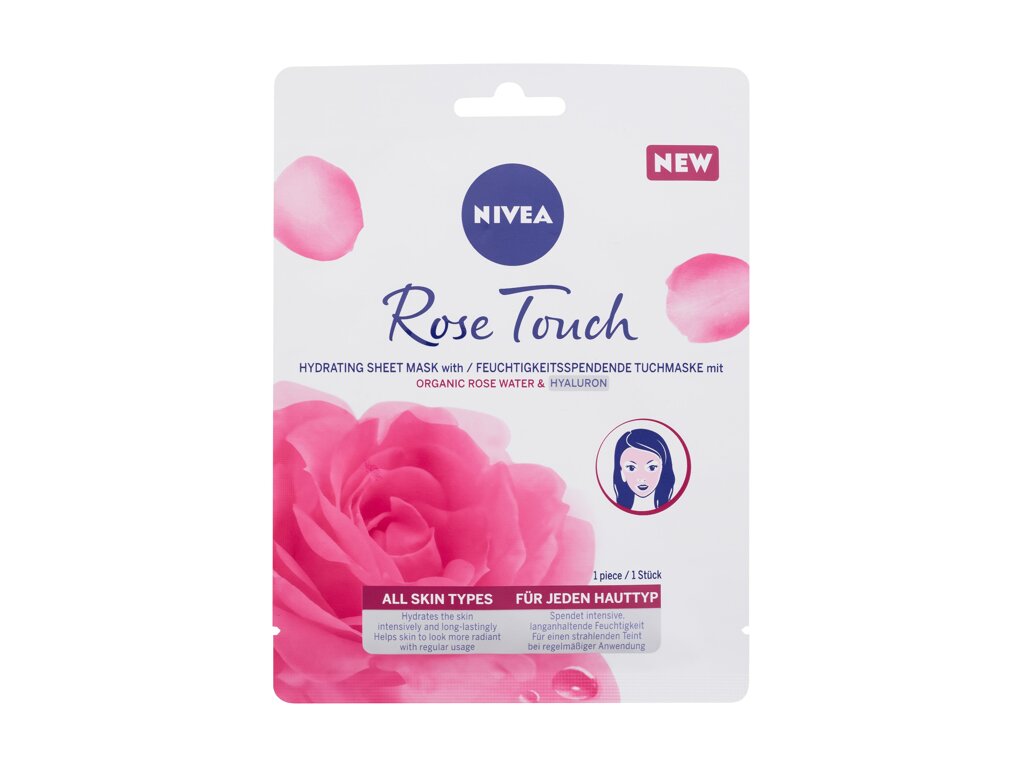 Nivea Rose Touch Hydrating Sheet Mask Veido kaukė