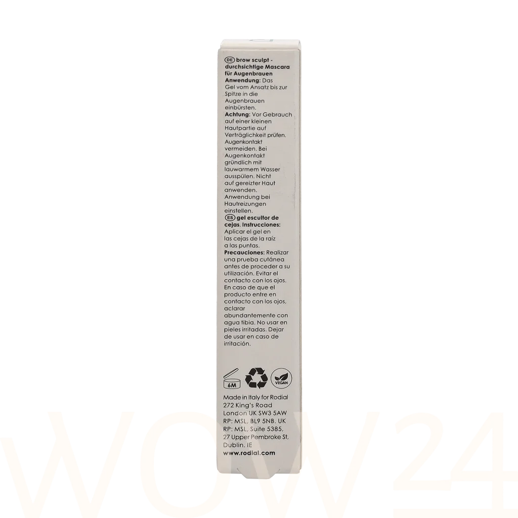 Rodial Rodial Brow Sculpt Clear Brow Mascara 4 ml natūrali veido odos priežiūros priemonė
