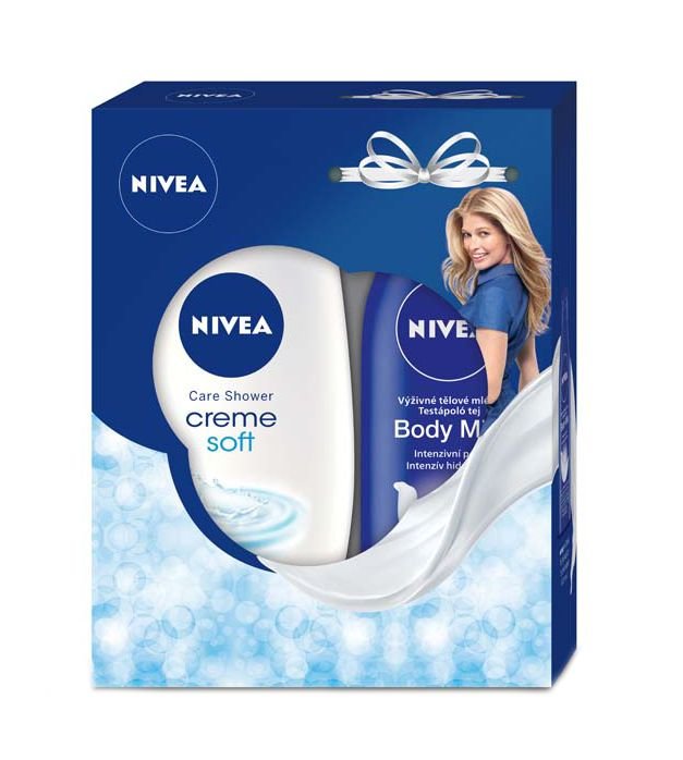 Nivea Creme Soft 250ml 250ml Creme Soft Cream Shower + 250ml Body Milk Nourishing dušo želė Rinkinys