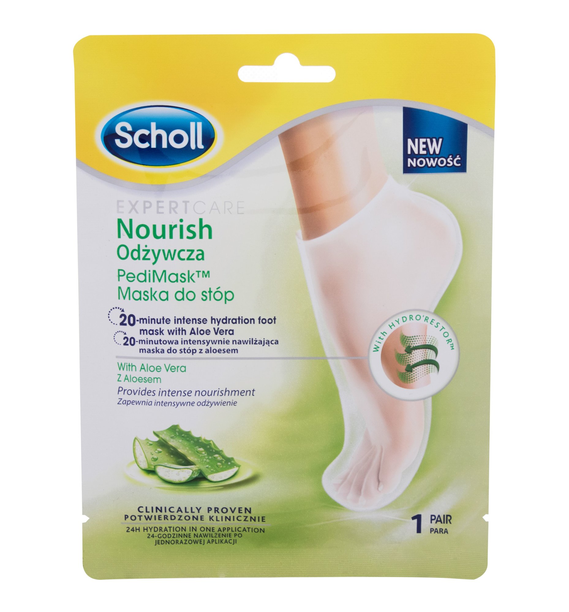 Scholl Expert Care Nourishing Foot Mask Aloe Vera kojų kaukė