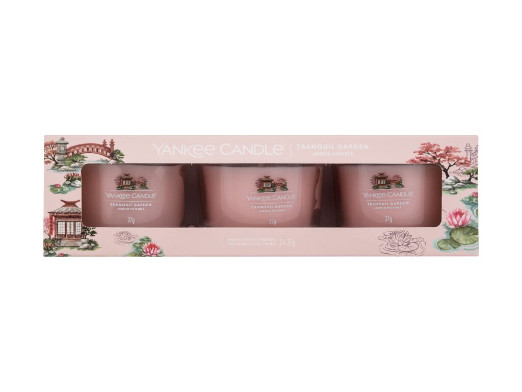 Yankee Candle Tranquil Garden 37g Scented Candle 3 x 37 g Kvepalai Unisex Scented Candle Rinkinys (Pažeista pakuotė)