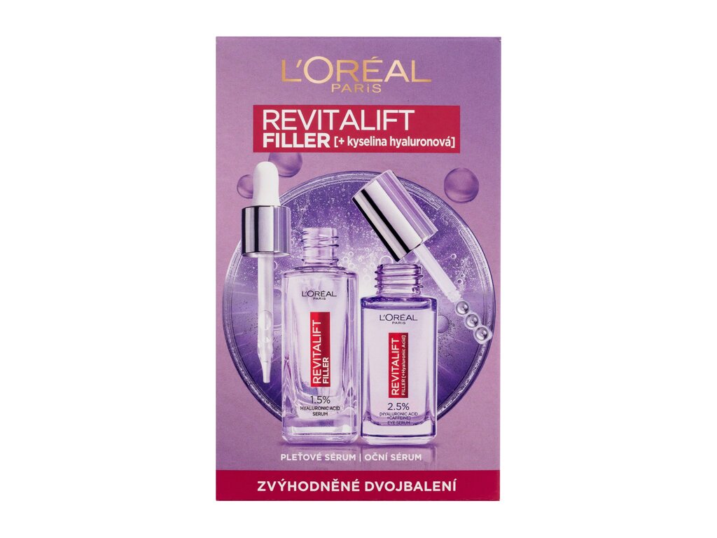 L'Oréal Paris Revitalift Filler HA 30ml Facial Serum Revitalift Filler HA 1,5% 30 ml + Eye Serum Revitalift Filler HA 2,5% 20 ml Veido serumas Rinkinys