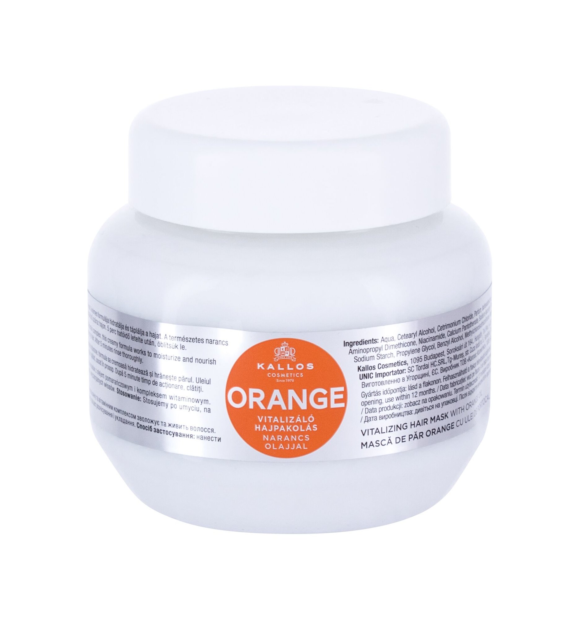 Kallos Cosmetics Orange 275ml plaukų kaukė (Pažeista pakuotė)