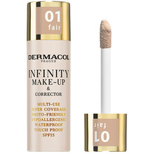 Dermacol Infinity Make-Up & Corrector Makiažo pagrindas Dekoratyvinė kosmetika Moterims