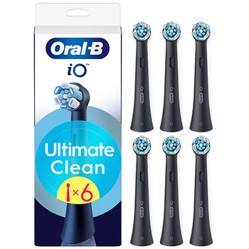Oral-b iO Ultimate Clean Black ( 6 ks ) - N&aacute;hradn&iacute; hlavice Elektrinis dantų &scaron;epetėlis Unisex
