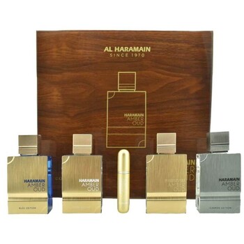 Al Haramain Amber Oud Collection 4 x 60ml - Amber Oud Gold Edition + Amber Oud Rouge Edition + Amber Oud Tobacco Edition + Amber Oud Blue Edition