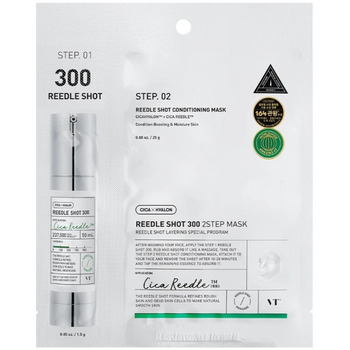 VT Cosmetics Reedle Shot 300 2 Step Mask Dviejų žingsnių odos atnaujinimas su 300 mikroadatėlių galia Veido kaukė