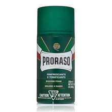 PRORASO Green Shaving Foam - Refreshing shaving foam with eucalyptus 50ml savaiminio įdegio kremas