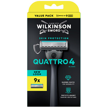 Wilkinson Sword Quattro 4 Skin Protection - Holic&iacute; strojek + 9 hlavic Skustuvas Vyrams