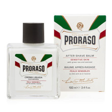 PRORASO White After Shave Balm - After shave balm for sensitive skin with green tea 100ml savaiminio įdegio kremas