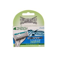 Wilkinson Sword Quattro Titanium Sensitive (4 pcs) - Spare heads savaiminio įdegio kremas