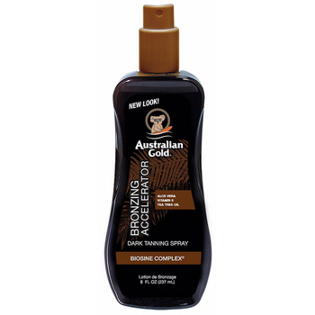 Australian Gold Bronzing Accelerator Dark Tanning Spray Kūno losjonas nuo saulės Apsauginė priemonė nuo saulės Moterims