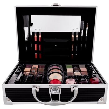 2K All About Beauty Train Case Black Makiažo paletė Akių &scaron;e&scaron;ėlių paletė Moterims