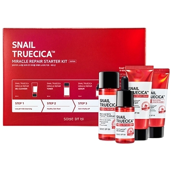 Some by mi Set Some By Mi: Snail Truecica, Eliminates Impurities, Cleansing Gel, For Face, 30 ml + Snail Truecica, Reparative, Tonic Lotion, For Face, 30 ml + Snail Truecica, Reparative, Serum, For Face, 10 ml + Snail Truecica, Reparative, Cream, For Face, Veidui Unisex