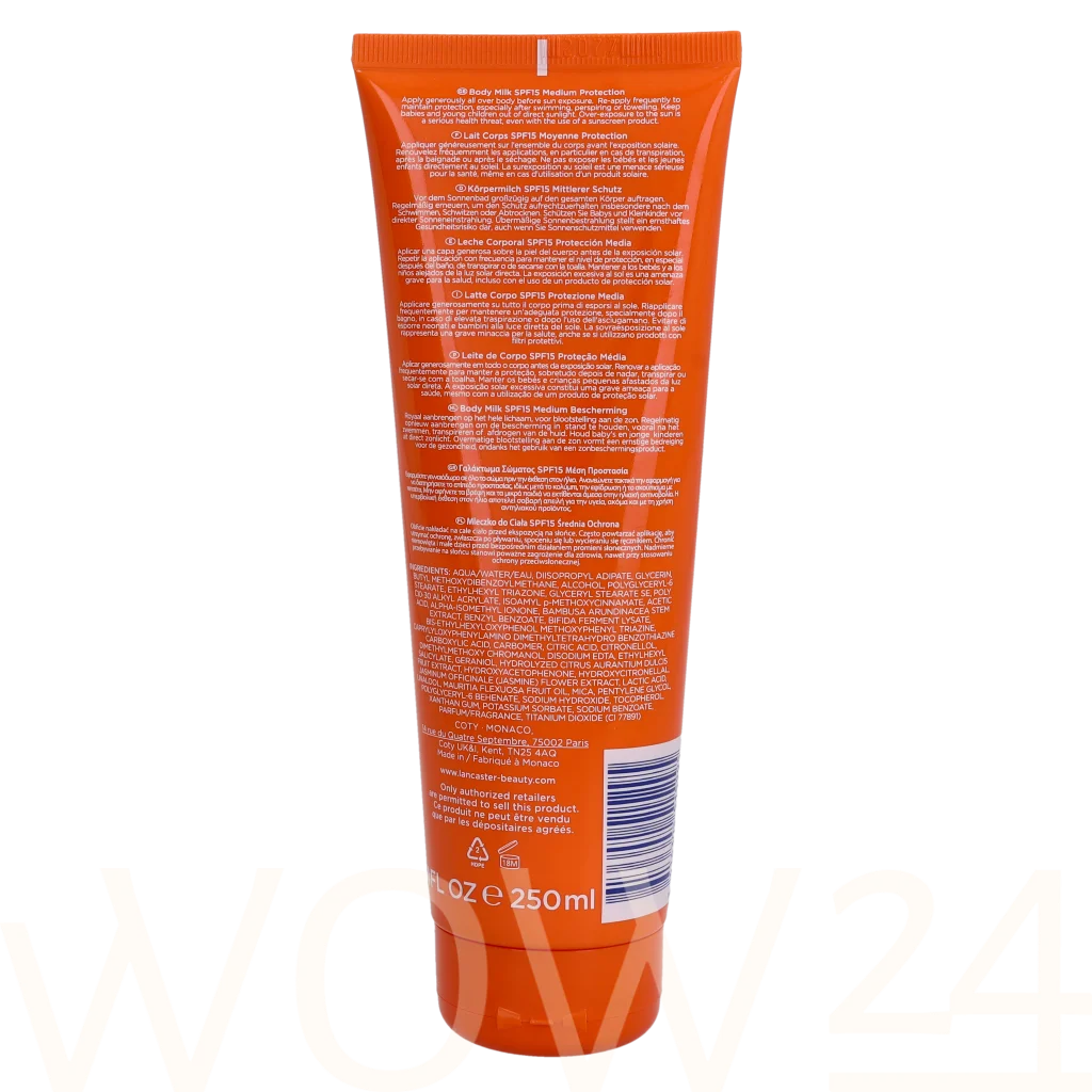 Lancaster Lancaster Sun Beauty Sublime Tan Body Milk SPF15 250 ml veido apsauga