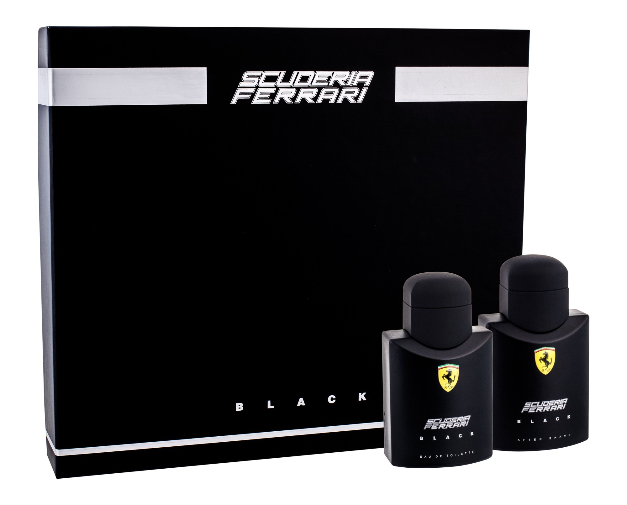 Ferrari Scuderia Ferrari Black 75ml Edt 75 ml + Aftershave Water 75 ml Kvepalai Vyrams EDT Rinkinys (Pažeista pakuotė)