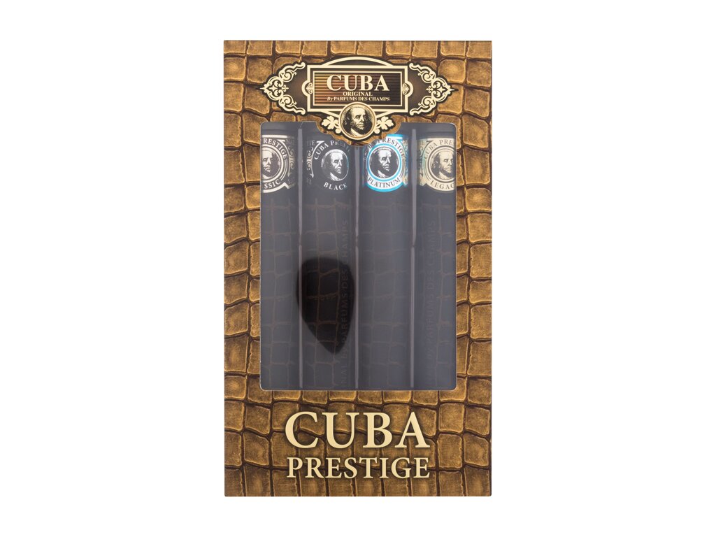 Cuba Prestige 35ml Edt 35 ml + Edt Prestige Black 35 ml + Edt Prestige Platinum 35 ml + Edt Prestige Legacy 35 ml Kvepalai Vyrams EDT Rinkinys (Pažeista pakuotė)