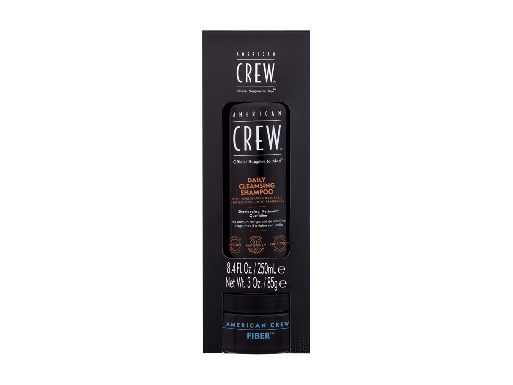 American Crew Daily Cleansing 250ml Daily Cleansing Shampoo 250 ml + Fiber Hair Paste 85 g šampūnas Rinkinys (Pažeista pakuotė)