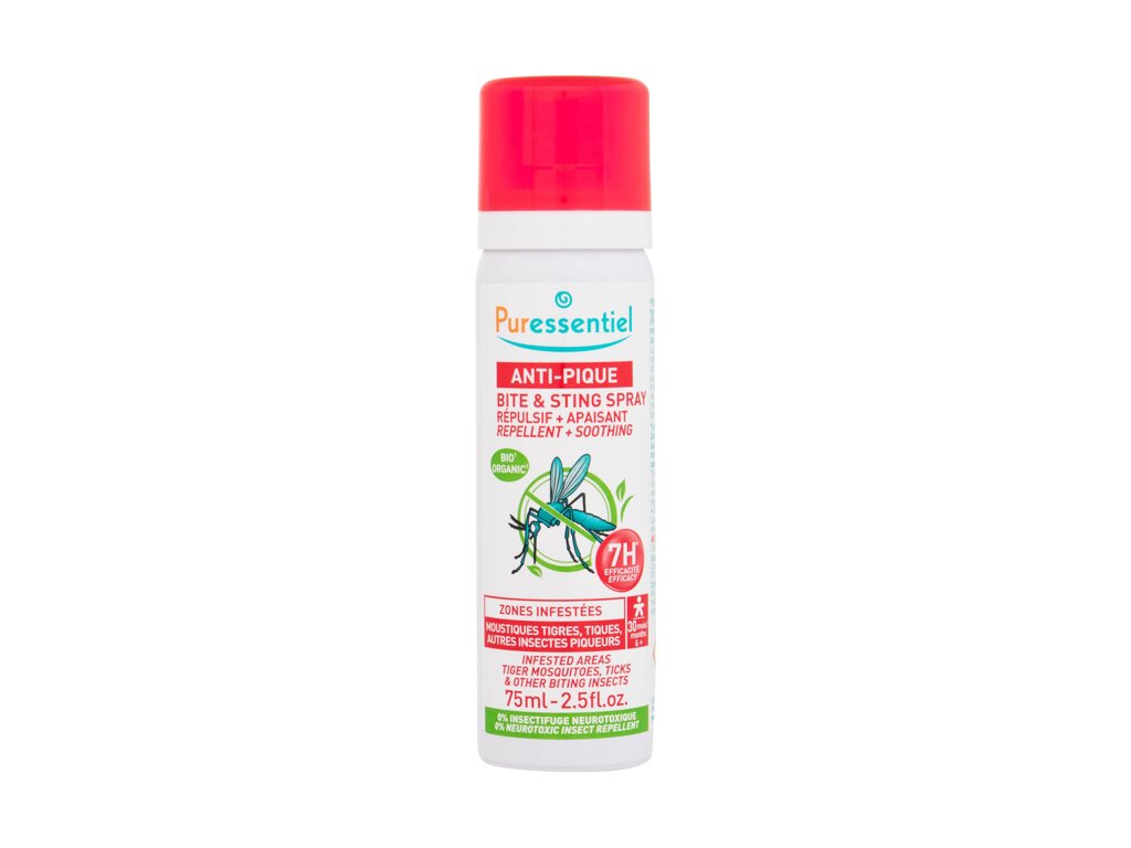 Puressentiel Bite & Sting Repellent + Soothing Spray Vabzdžius atbaidanti priemonė Priemonė nuo uodų Unisex