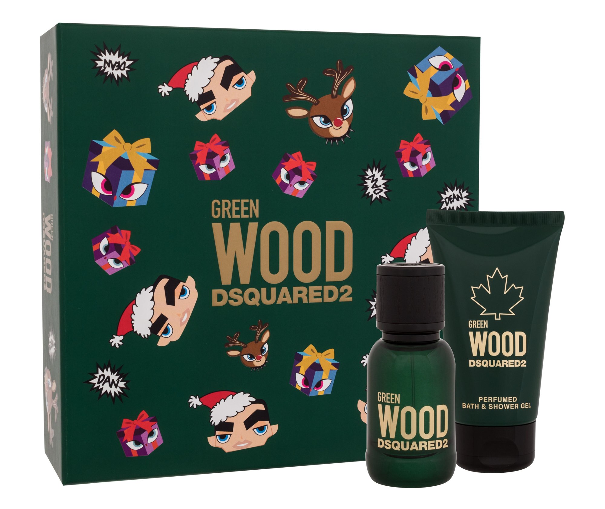 Dsquared2 Green Wood 30ml Edt 30 ml + Shower Gel 50 ml Kvepalai Vyrams EDT Rinkinys (Pažeista pakuotė)