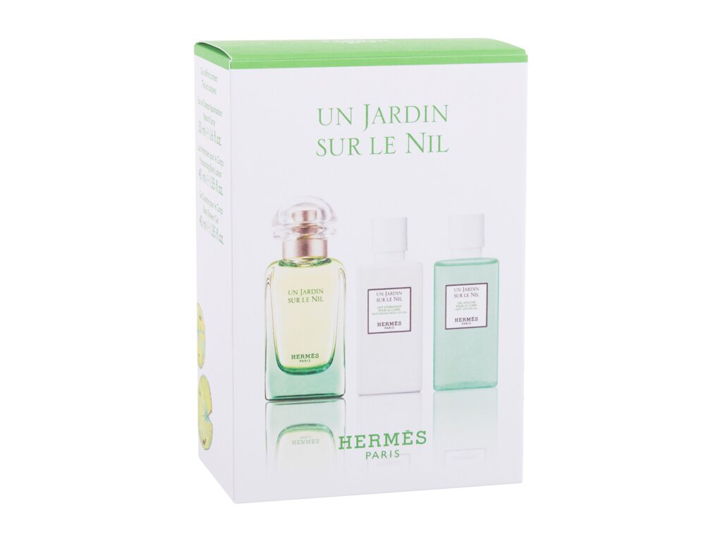 Hermes Un Jardin Sur Le Nil 50ml Edt 50 ml + Body Lotion 40 ml + Shower Gel 40 ml Kvepalai Unisex EDT Rinkinys (Pažeista pakuotė)