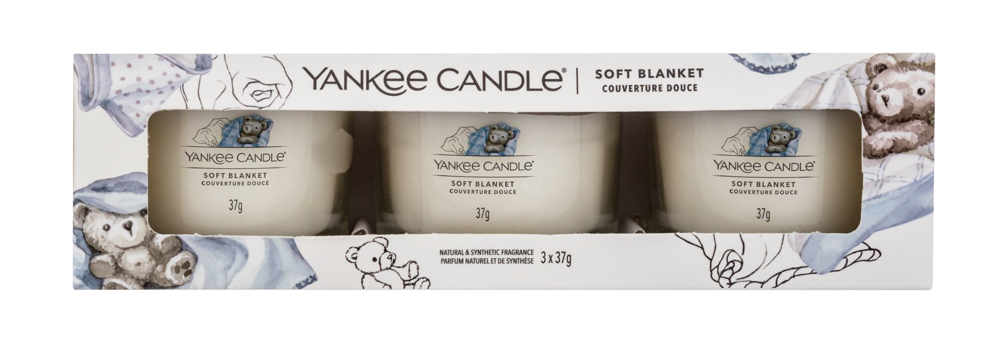 Yankee Candle Soft Blanket 37g Scented Candle 3 x 37 g Kvepalai Unisex Scented Candle Rinkinys