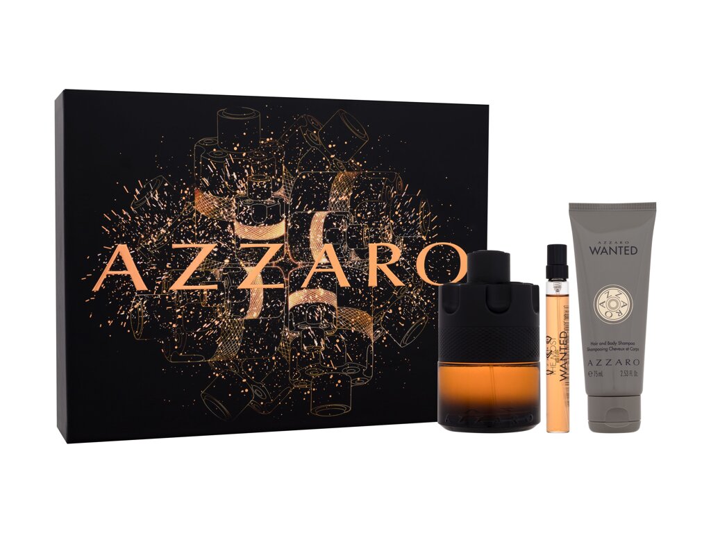 Azzaro The Most Wanted 100ml Perfume 100 ml + Perfume 10 ml + Shower Gel 75 ml Kvepalai Vyrams Parfum Rinkinys