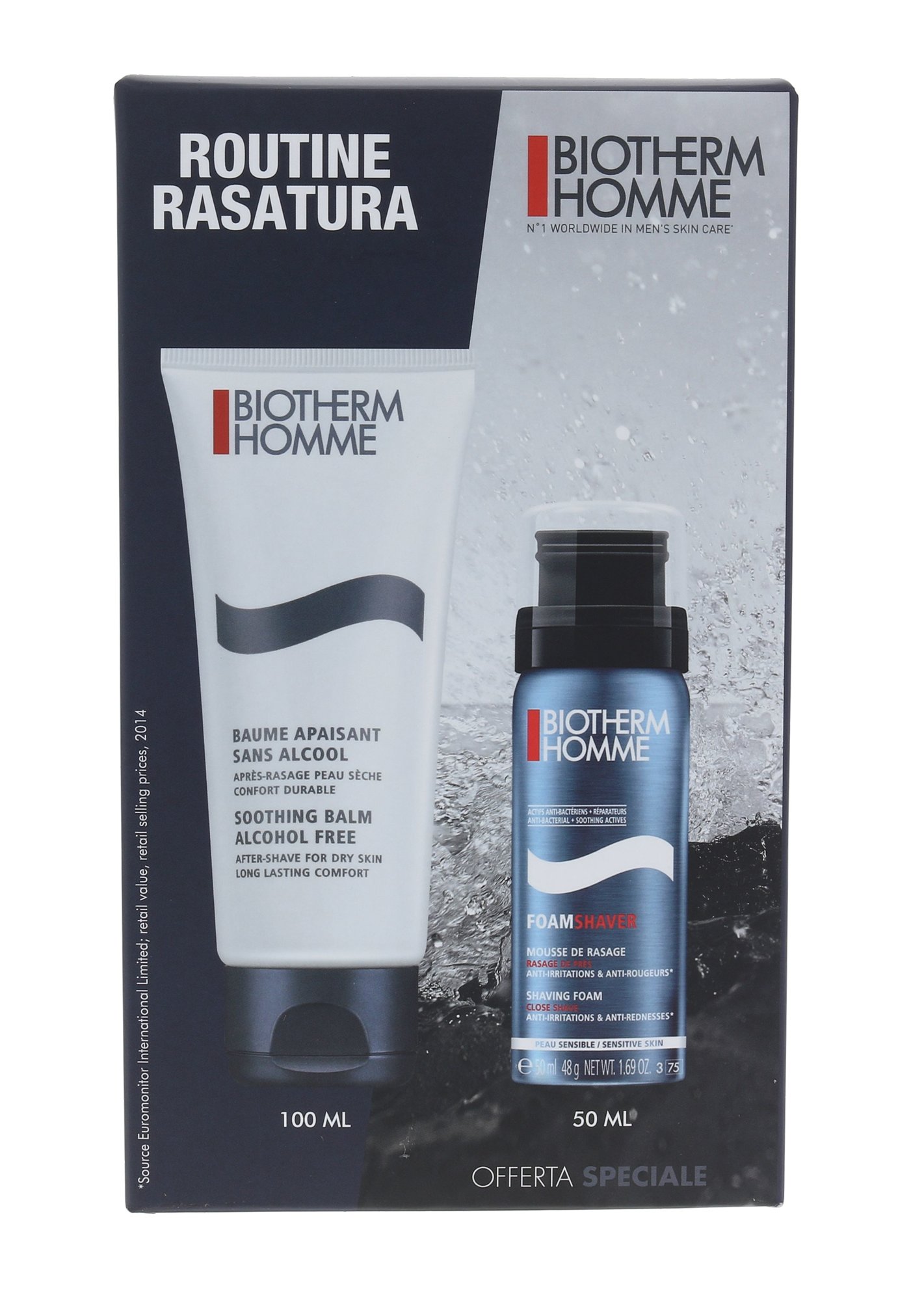 Biotherm Homme Soothing Balm 100ml Homme Soothing Balm 100 ml +  Homme Foam Shaver 50ml balzamas po skutimosi Rinkinys