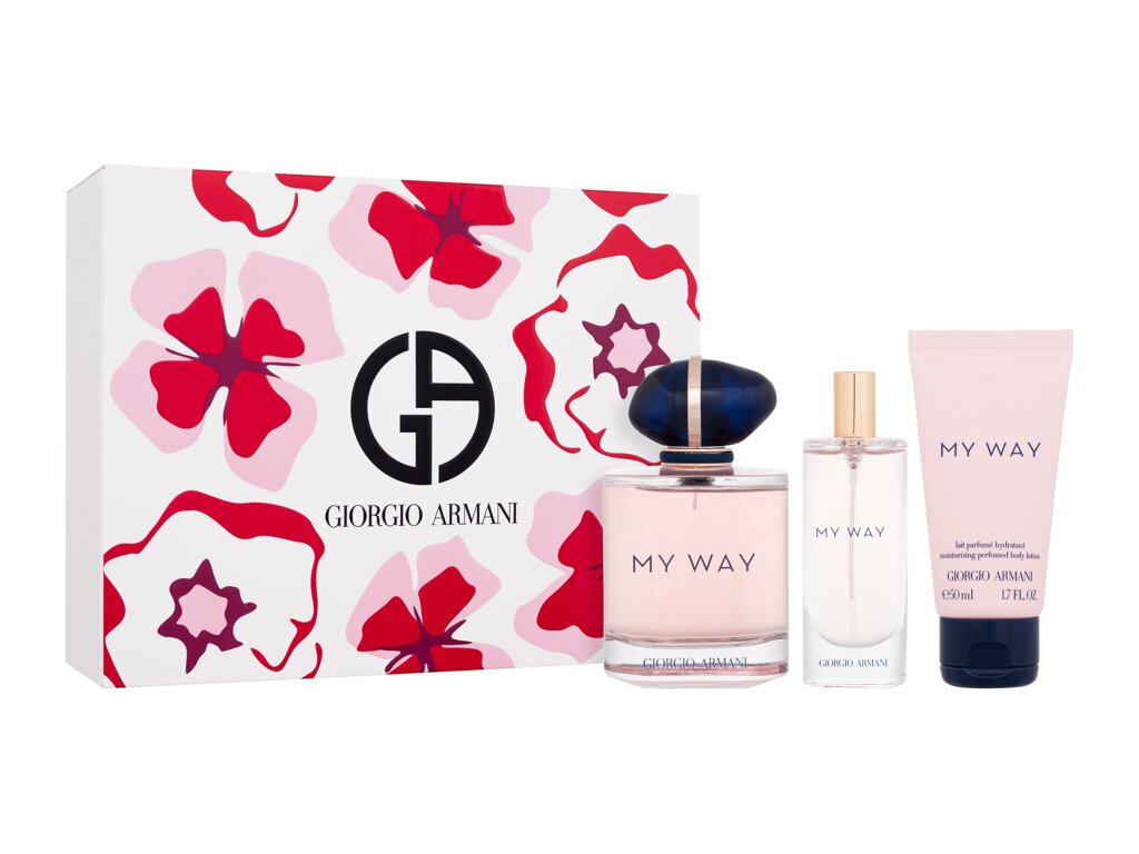 Giorgio Armani My Way Eau De Parfum 90 ml Edp 90 ml + Body Lotion 50 ml + Edp 15 ml Damaged box Set