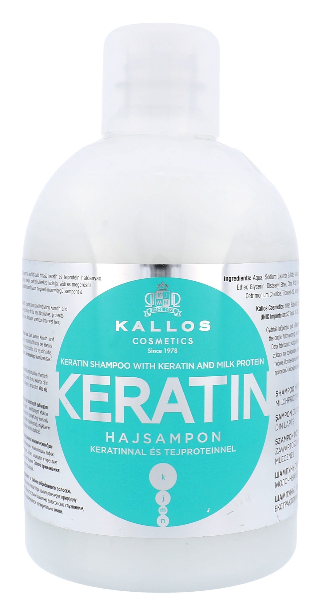 Kallos Cosmetics Keratin 1000ml šampūnas (Pažeista pakuotė)