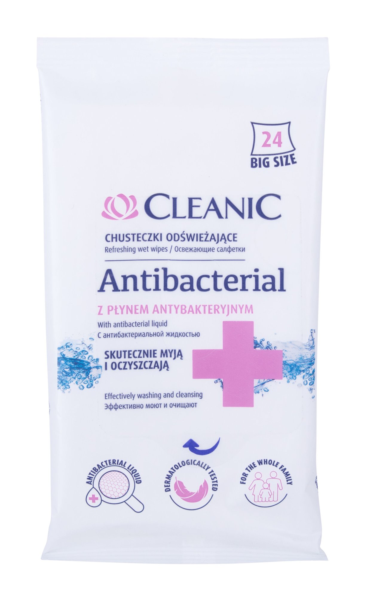 Cleanic Antibacterial Refreshing Wet Wipes antibakterinis skystis