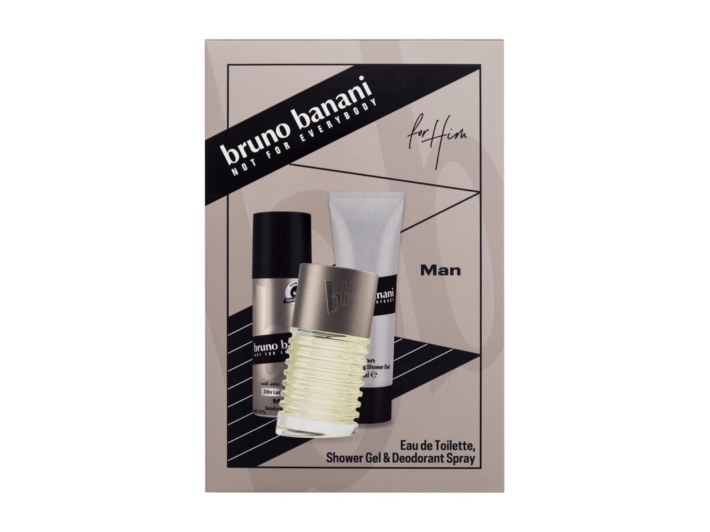 Bruno Banani Man 50ml Edt 50 ml + Shower Gel 50 ml + Deodorant 50 ml Kvepalai Vyrams EDT Rinkinys (Pažeista pakuotė)